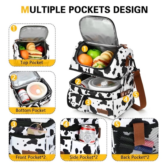 🐮 Cow Print Lunch Bag 🐮 - Picture 3 of 12
